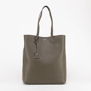 Saint Laurent Men's Leather Kaki Fonce Tote